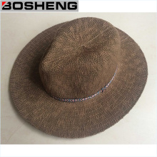 Модный летний летний темный цвет Fedora Hat соломы